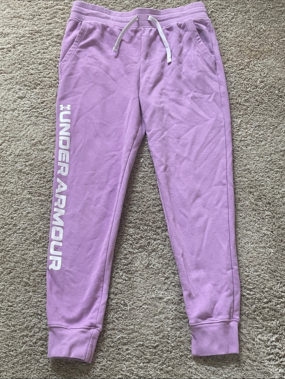 Under Armour girls loose fit full length sweatpants, large